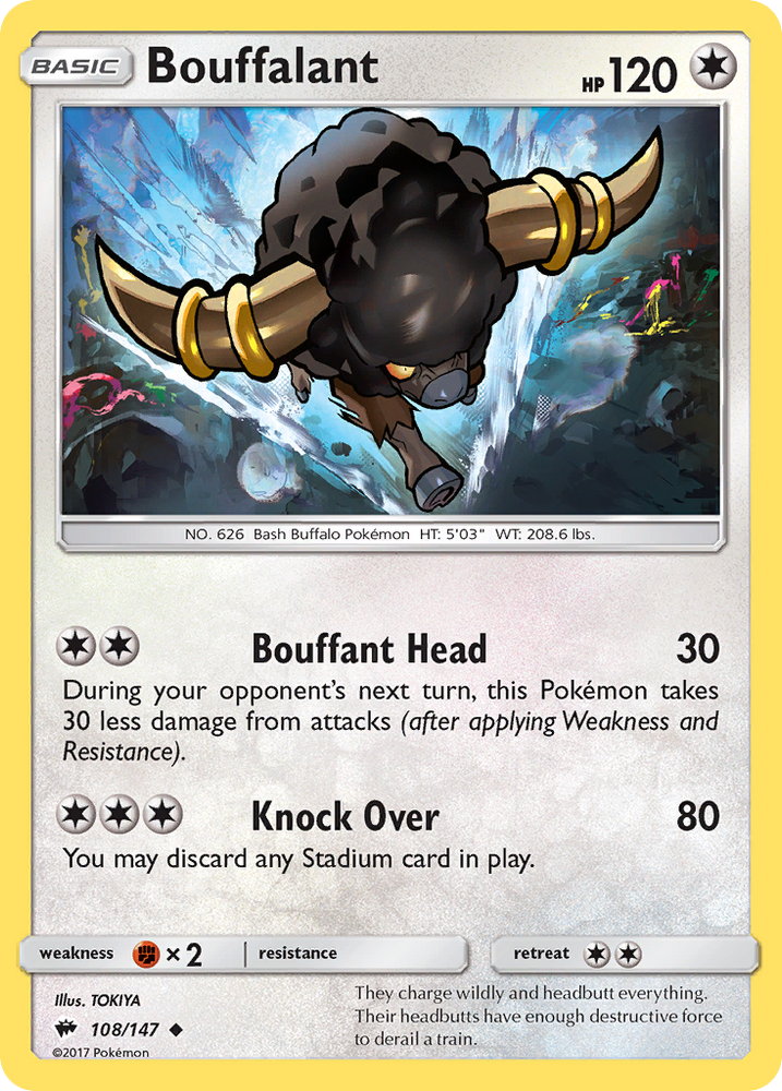 Pokemon | Bouffalant (108/147) [Sun & Moon: Burning Shadows] | The Nerd Merchant