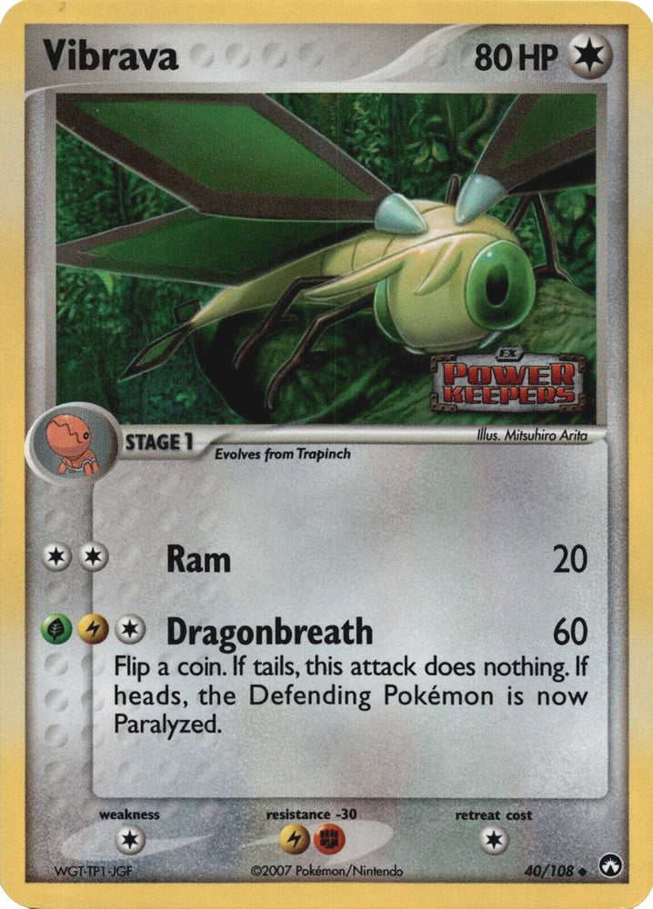 Pokemon | Vibrava (40/108) (Stamped) [EX: Power Keepers] | The Nerd Merchant