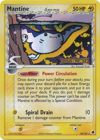 Pokemon | Mantine (20/101) (Delta Species) (Stamped) [EX: Dragon Frontiers] | The Nerd Merchant