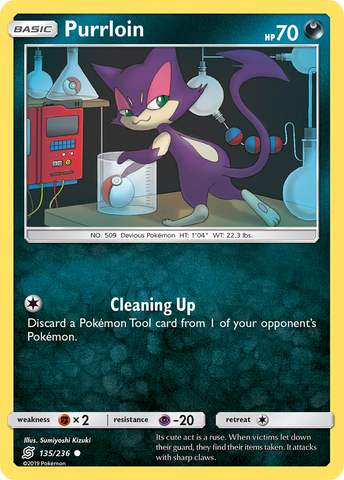Pokemon | Purrloin (135/236) [Sun & Moon: Unified Minds] | The Nerd Merchant