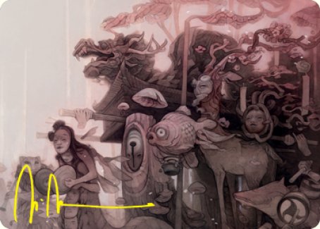 Magic | March of Burgeoning Life Art Card (Gold-Stamped Signature) [Kamigawa: Neon Dynasty Art Series] | The Nerd Merchant