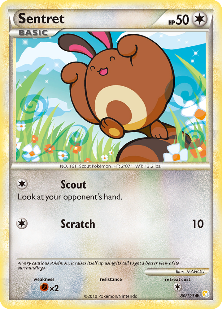 Pokemon | Sentret (80/123) [HeartGold & SoulSilver: Base Set] | The Nerd Merchant