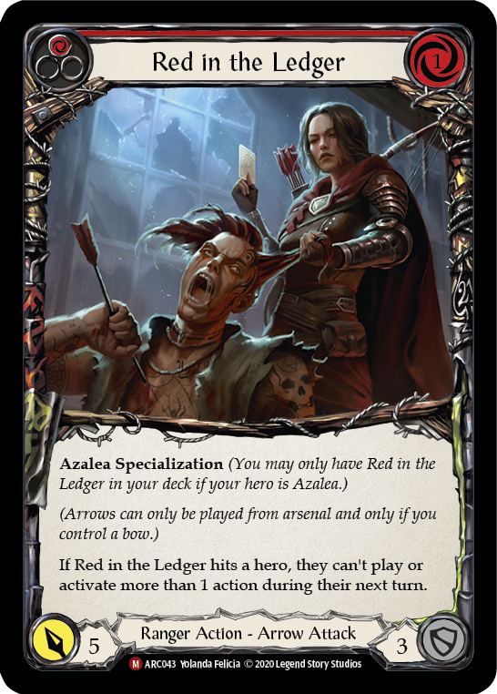 Flesh and Blood TCG | Red in the Ledger [U-ARC043] (Arcane Rising Unlimited)  Unlimited Rainbow Foil | The Nerd Merchant