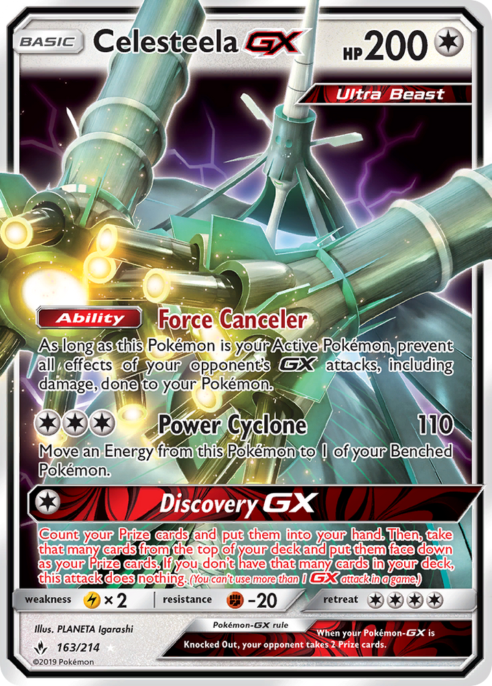 Pokemon | Celesteela GX (163/214) [Sun & Moon: Unbroken Bonds] | The Nerd Merchant