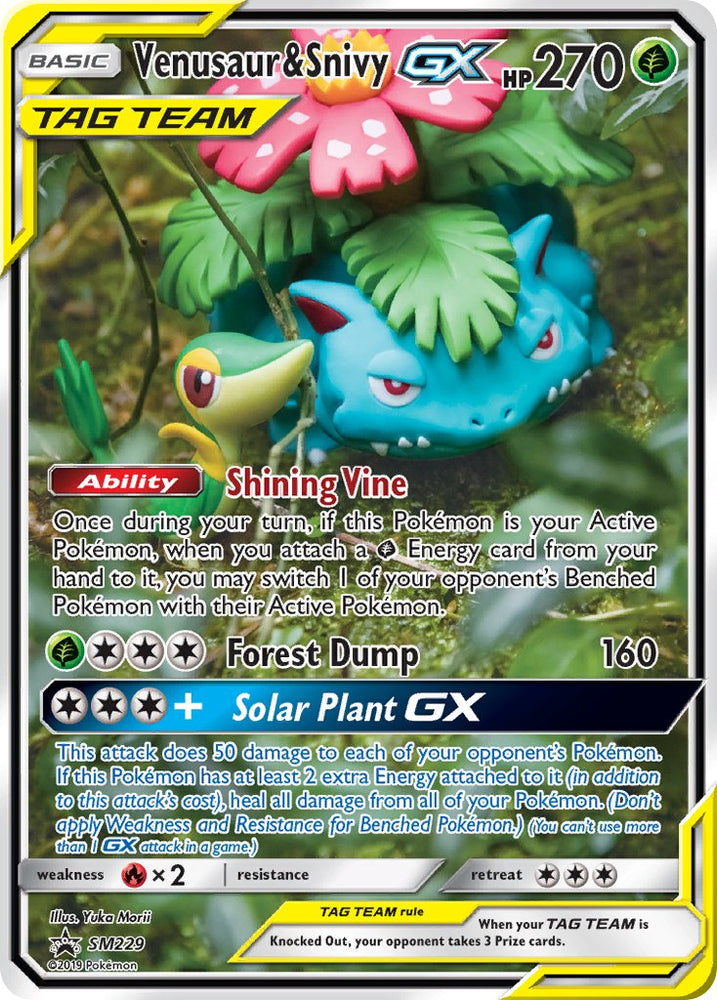 Pokemon | Venusaur & Snivy GX (SM229) [Sun & Moon: Black Star Promos] | The Nerd Merchant