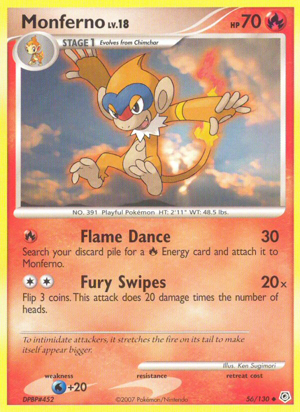 Pokemon | Monferno (56/130) [Diamond & Pearl: Base Set] | The Nerd Merchant