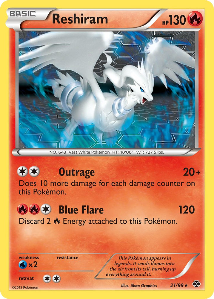 Pokemon | Reshiram (21/99) (Theme Deck Exclusive) [Black & White: Next Destinies] | The Nerd Merchant