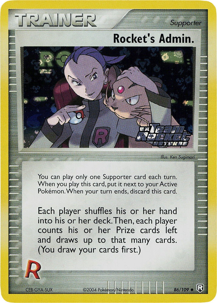 Pokemon | Rocket's Admin. (86/109) (Stamped) [EX: Team Rocket Returns] | The Nerd Merchant