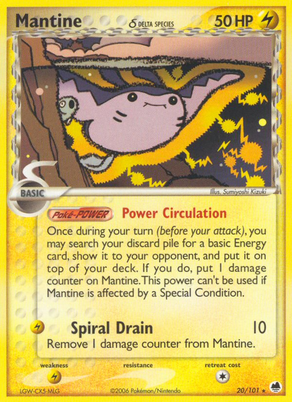 Pokemon | Mantine (20/101) (Delta Species) [EX: Dragon Frontiers] | The Nerd Merchant