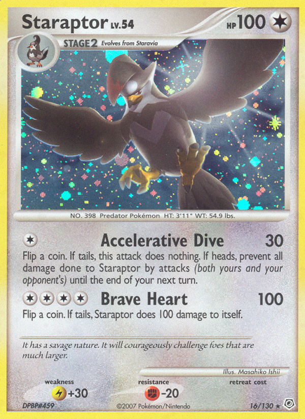 Pokemon | Staraptor (16/130) [Diamond & Pearl: Base Set] | The Nerd Merchant