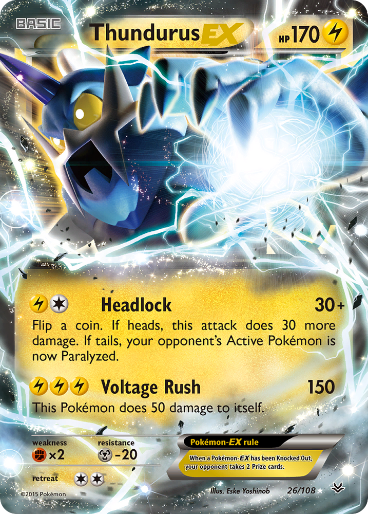 Pokemon | Thundurus EX (26/108) [XY: Roaring Skies] | The Nerd Merchant