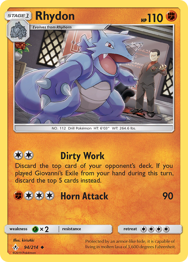 Pokemon | Rhydon (94/214) [Sun & Moon: Unbroken Bonds] | The Nerd Merchant