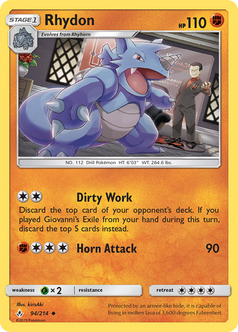 Pokemon | Rhydon (94/214) [Sun & Moon: Unbroken Bonds] | The Nerd Merchant