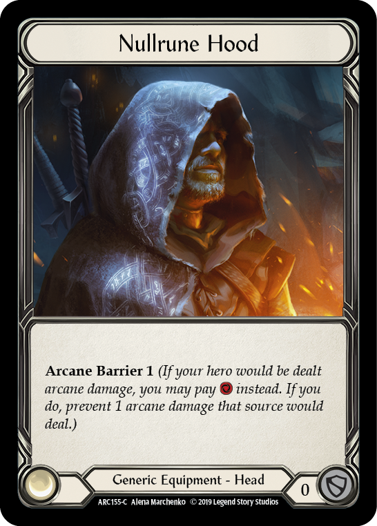 Flesh and Blood TCG | Nullrune Hood [ARC155-C] (Arcane Rising)  1st Edition Cold Foil | The Nerd Merchant