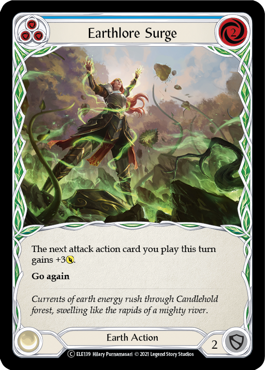 Flesh and Blood TCG | Earthlore Surge (Blue) [U-ELE139] (Tales of Aria Unlimited)  Unlimited Rainbow Foil | The Nerd Merchant