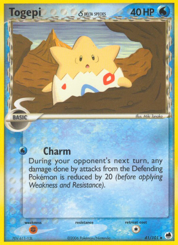 Pokemon | Togepi (41/101) (Delta Species) [EX: Dragon Frontiers] | The Nerd Merchant
