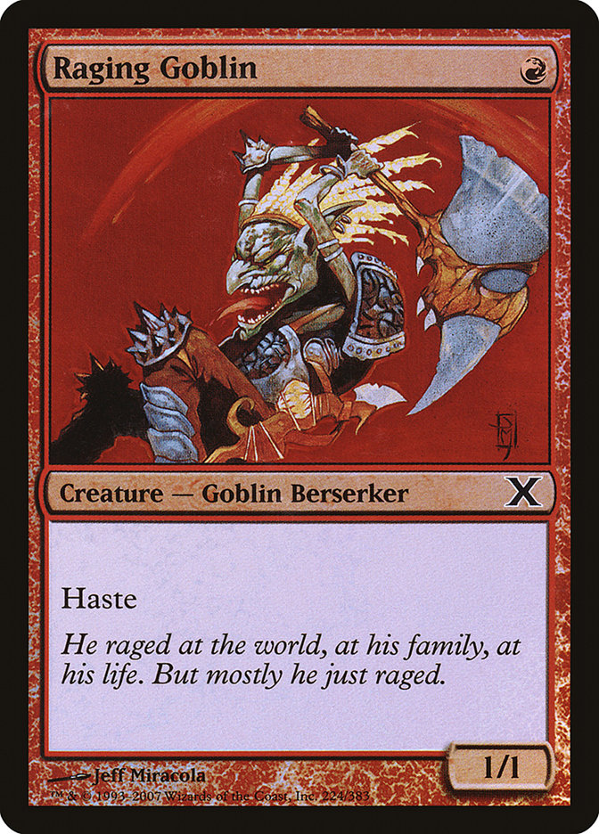 Magic | Raging Goblin (Premium Foil) [Tenth Edition] | The Nerd Merchant