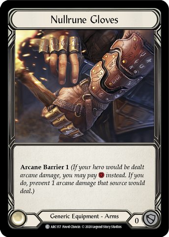 Flesh and Blood TCG | Nullrune Gloves [U-ARC157] (Arcane Rising Unlimited)  Unlimited Rainbow Foil | The Nerd Merchant