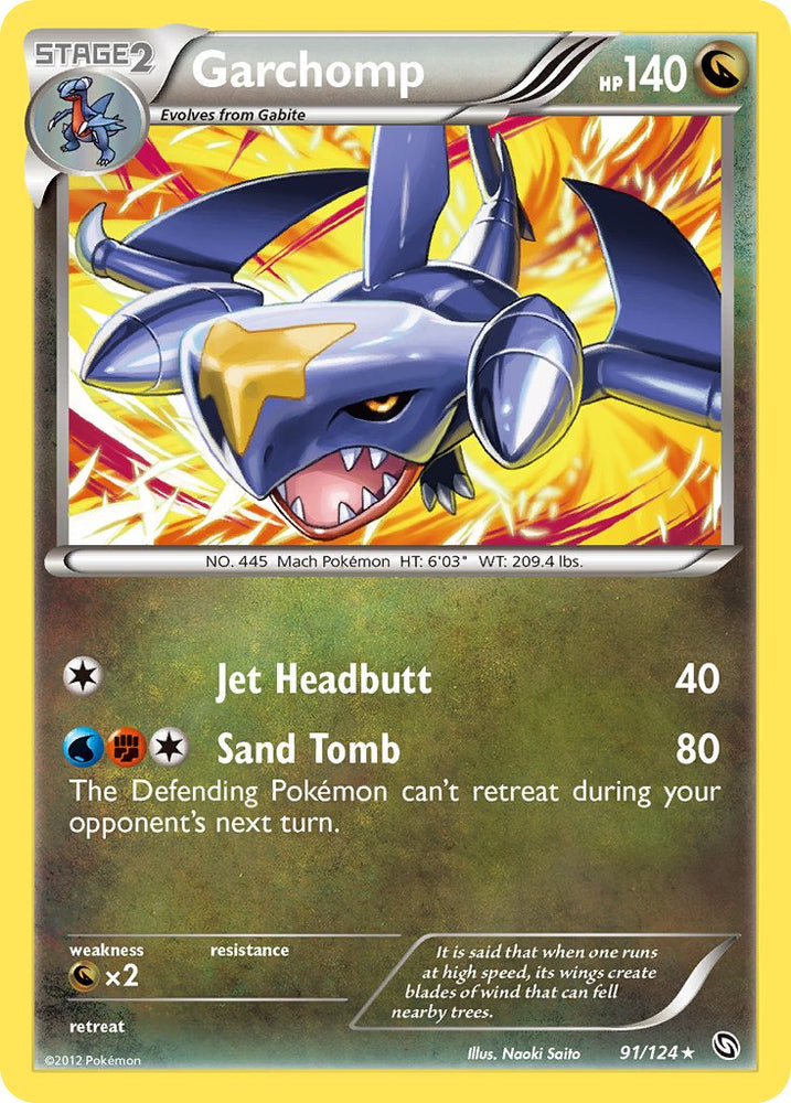 Pokemon | Garchomp (91/124) (Cracked Ice Holo) (Theme Deck Exclusive) [Black & White: Dragons Exalted] | The Nerd Merchant