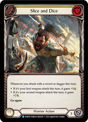 Flesh and Blood TCG | Slice and Dice (Yellow) [EVR058] (Everfest)  1st Edition Rainbow Foil | The Nerd Merchant
