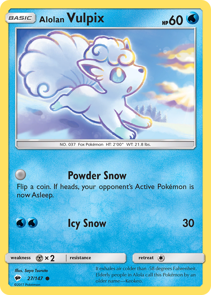 Pokemon | Alolan Vulpix (27/147) [Sun & Moon: Burning Shadows] | The Nerd Merchant