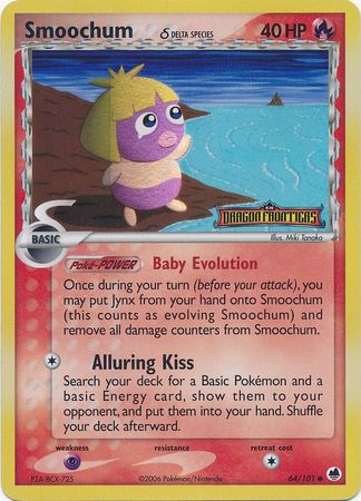 Pokemon | Smoochum (64/101) (Delta Species) (Stamped) [EX: Dragon Frontiers] | The Nerd Merchant