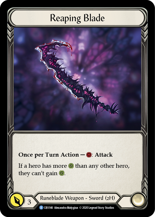 Flesh and Blood TCG | Reaping Blade [CRU140] (Crucible of War)  1st Edition Cold Foil | The Nerd Merchant