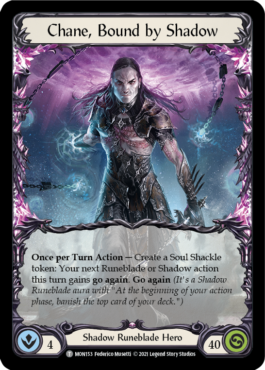 Flesh and Blood TCG | Chane, Bound by Shadow // Chane [MON153 // MON154] (Monarch)  1st Edition Normal | The Nerd Merchant