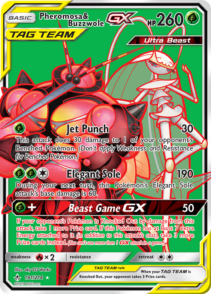 Pokemon | Pheromosa & Buzzwole GX (191/214) [Sun & Moon: Unbroken Bonds] | The Nerd Merchant