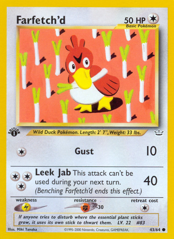 Pokemon | Farfetch'd (43/64) [Neo Revelation 1st Edition] | The Nerd Merchant