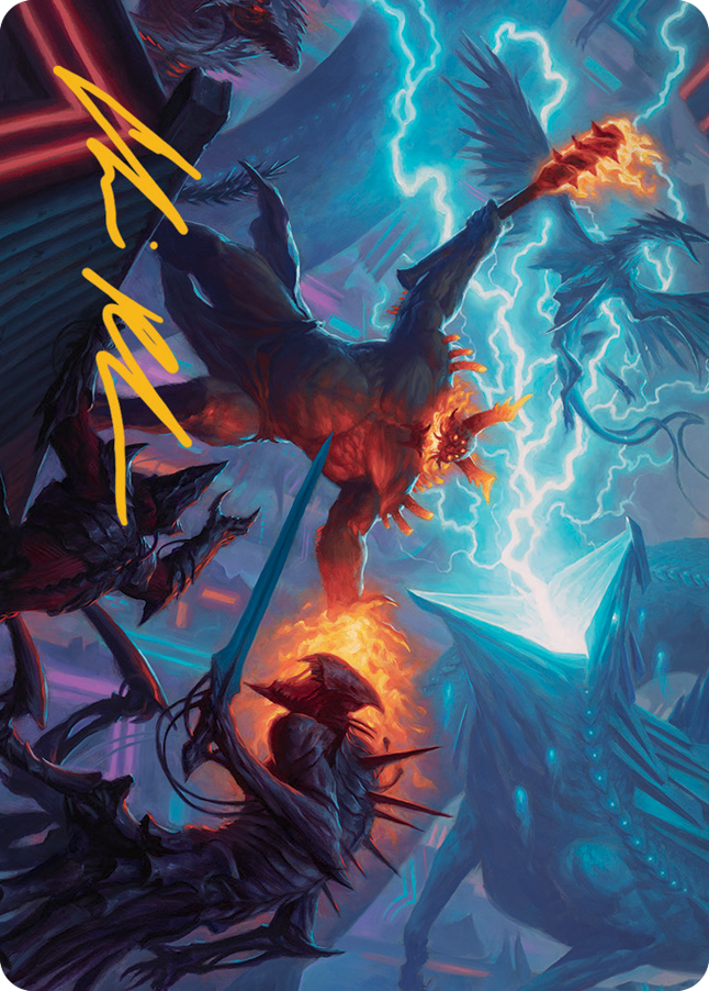 Magic | Hidetsugu and Kairi Art Card (Gold-Stamped Signature) [March of the Machine Art Series] | The Nerd Merchant