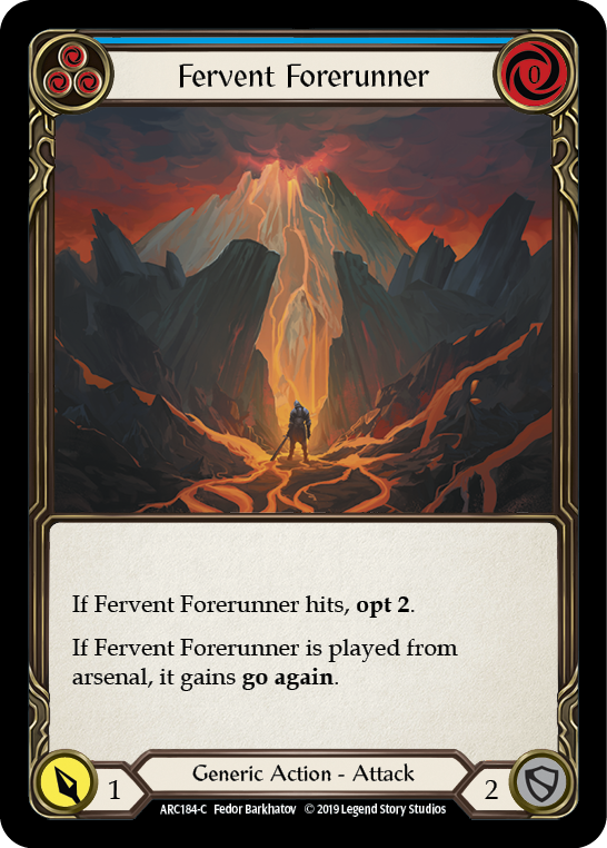 Flesh and Blood TCG | Fervent Forerunner (Blue) [ARC184-C] (Arcane Rising)  1st Edition Rainbow Foil | The Nerd Merchant