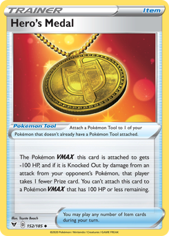 Pokemon | Hero's Medal (152/185) [Sword & Shield: Vivid Voltage] | The Nerd Merchant