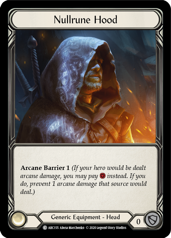 Flesh and Blood TCG | Nullrune Hood [U-ARC155] (Arcane Rising Unlimited)  Unlimited Rainbow Foil | The Nerd Merchant
