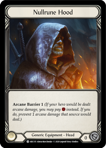 Flesh and Blood TCG | Nullrune Hood [U-ARC155] (Arcane Rising Unlimited)  Unlimited Rainbow Foil | The Nerd Merchant