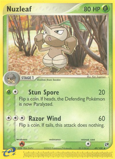 Pokemon | Nuzleaf (49/100) [EX: Sandstorm] | The Nerd Merchant