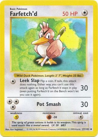 Pokemon | Farfetch'd (27/102) [Base Set Shadowless Unlimited] | The Nerd Merchant