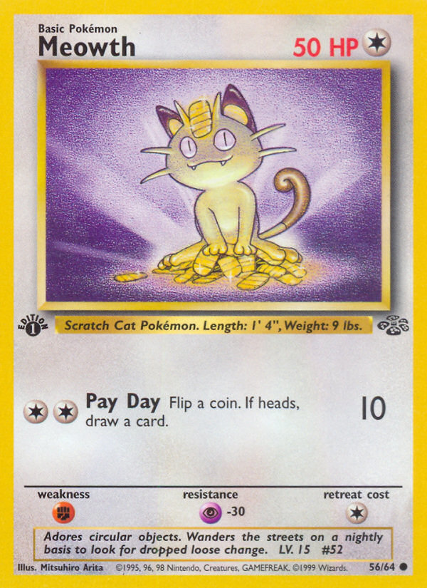 Pokemon | Meowth (56/64) [Jungle 1st Edition] | The Nerd Merchant