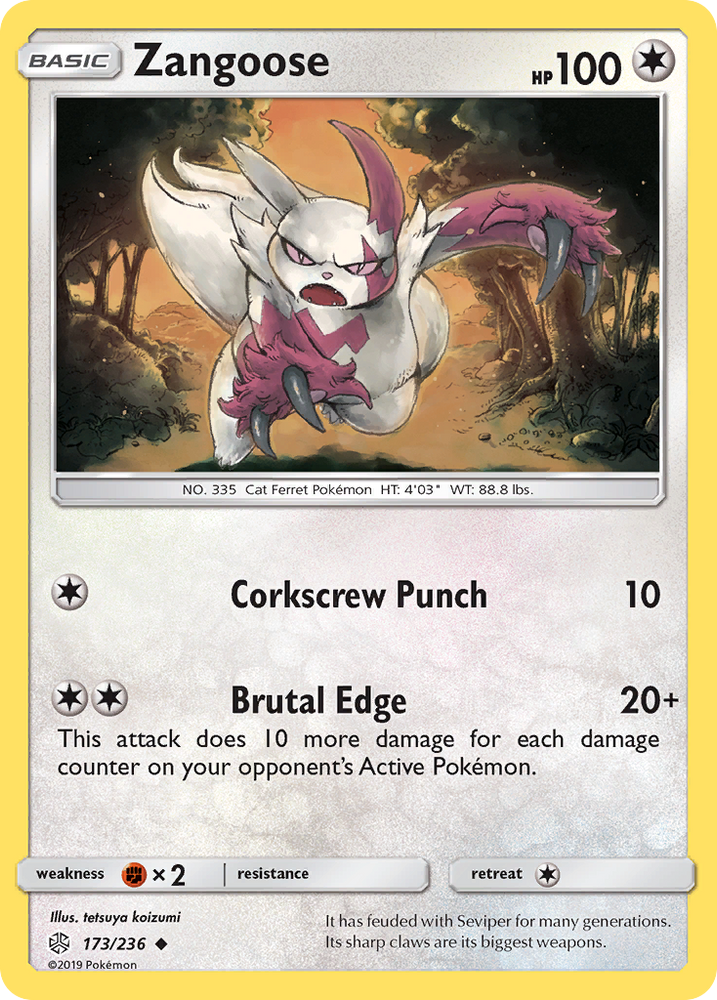 Pokemon| Zangoose (173/236) [Sun & Moon: Cosmic Eclipse] | The Nerd Merchant
