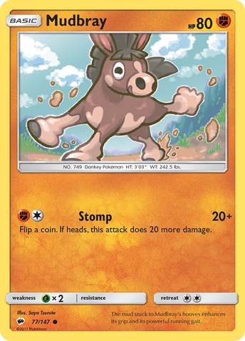Pokemon | Mudbray (77/147) [Sun & Moon: Burning Shadows] | The Nerd Merchant