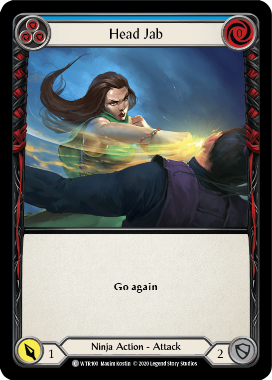 Flesh and Blood TCG | Head Jab (Blue) [U-WTR100] (Welcome to Rathe Unlimited)  Unlimited Rainbow Foil | The Nerd Merchant