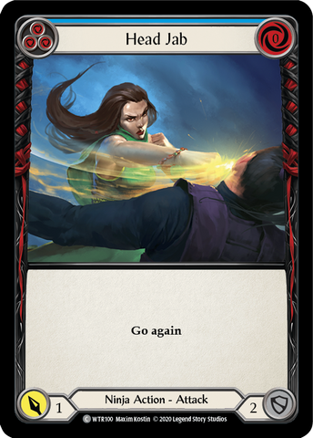 Flesh and Blood TCG | Head Jab (Blue) [U-WTR100] (Welcome to Rathe Unlimited)  Unlimited Rainbow Foil | The Nerd Merchant
