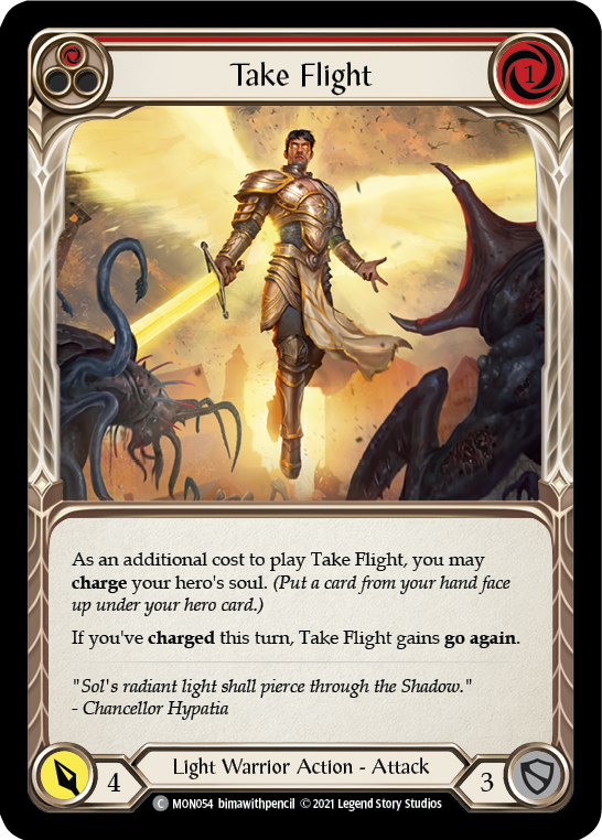 Flesh and Blood TCG | Take Flight (Red) [MON054-RF] (Monarch)  1st Edition Rainbow Foil | The Nerd Merchant