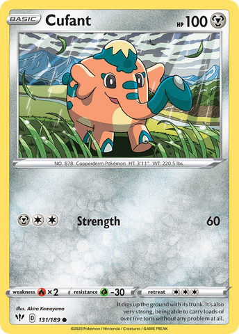 Pokemon | Cufant (131/189) [Sword & Shield: Darkness Ablaze] | The Nerd Merchant