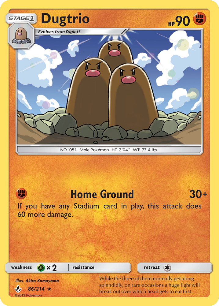 Pokemon | Dugtrio (86/214) [Sun & Moon: Unbroken Bonds] | The Nerd Merchant