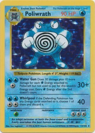Pokemon | Poliwrath (13/102) [Base Set Shadowless Unlimited] | The Nerd Merchant
