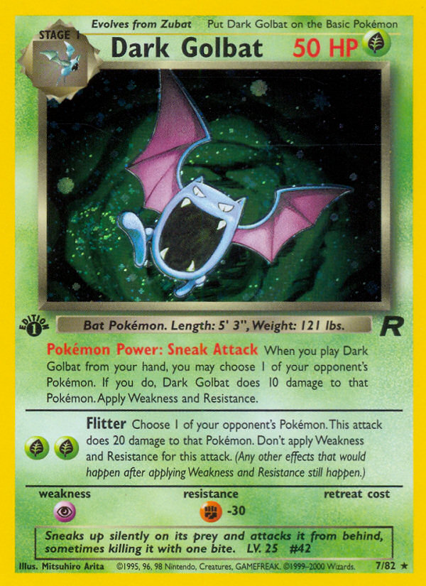 Pokemon | Dark Golbat (7/82) [Team Rocket 1st Edition] | The Nerd Merchant