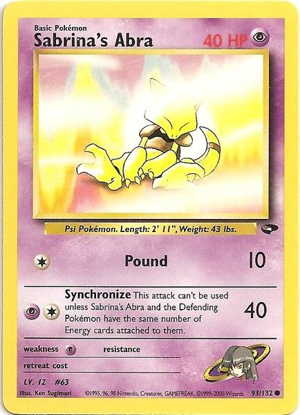 Pokemon | Sabrina's Abra (93/132) [Gym Challenge Unlimited] | The Nerd Merchant