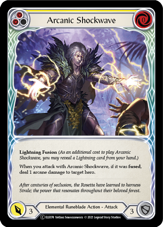 Flesh and Blood TCG | Arcanic Shockwave (Yellow) [U-ELE074] (Tales of Aria Unlimited)  Unlimited Rainbow Foil | The Nerd Merchant