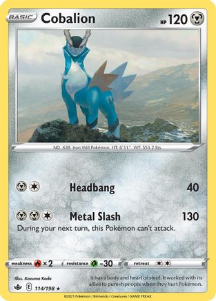 Pokemon | Cobalion (114/198) (Theme Deck Exclusive) [Sword & Shield: Chilling Reign] | The Nerd Merchant